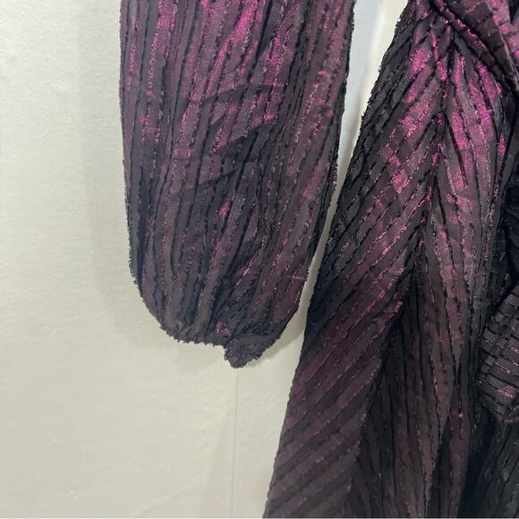 ModCloth Your Time To Shine Purple Metallic Faux Wrap Dress Size Medium - Picture 6 of 15